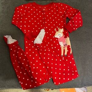 Carters 5T fleece reindeer pajamas *OBO!*